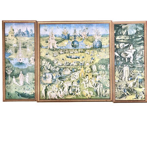 Hieronymus Bosch Garden Of Earthly Delights Triptych - Vintage Framed Canvas